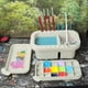 thumbnail image 5 of Limpiador de pinceles, soporte para pinceles y organizadores con paleta para pinturas acrílicas, acuarelas y a base de agua (gris), 5 of 5
