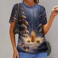thumbnail image 6 of Christmas Snowman Snow House T Shirts Basic T-Shirt Short Sleeve Ladies Tee Shirt Summer Graphic Clothing, 6 of 6