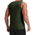 thumbnail image 3 of Men's Ribbed Textured Sleeveless Tank Tops Casual Muscle Shirts Lightweight Breathable Summer Tops,Army Green,L, 3 of 3