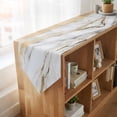 thumbnail image 4 of White Gold Marble Table Runner Linen Burlap Table Runner 72 Inches Long Abstract Simple Geometric Dresser Scarves for Kitchen Island Coffee Dining Room Party Wedding Banquet Holiday Decor 18"x72", 4 of 8