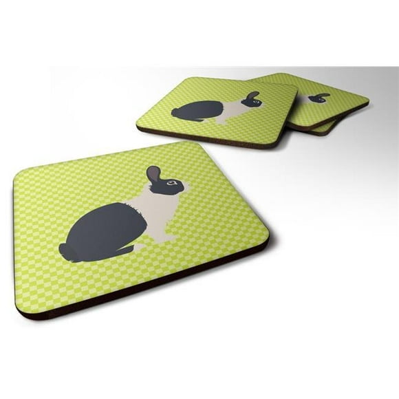 Dutch Rabbit Green Foam Coaster, Set of 4