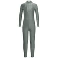 thumbnail image 3 of Kaerm Body de Danse pour Filles avec Strass Manches Longues Unitard Extensible Gris 10, 3 of 6