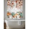 thumbnail image 5 of Fall Pumpkin Sheer Curtains 72 inches Long, Brown Sunflower Leaf Wood Grain Thanksgiving Light Filtering Sheer Window Curtains Rod Pocket Voile Drapes for Bedroom Living Room, 2 Panels 52"W x 72"L, 5 of 7