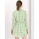 thumbnail image 5 of Mini Vestido De Gasa Con Capas De Cuello Con Lazo En La Cintura Con Estampado Floral Para Mujer Verde M, 5 of 6