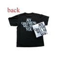 thumbnail image 1 of My Girlfriend Will Kll You, Funny Relationship T-Shirt, Boyfriend Gift, Couple Tee, Valentine’s Day, Unisex Short Sleeve Top Fit Clothing color shirt, 1 of 6