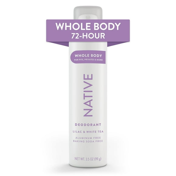 Native Whole Body Deodorant Spray Contains Naturally Derived Ingredients Deodorant for Women & Men | 72 Hour Odor Protection Aluminum Free with Coconut Oil and Shea Butter | Lilac & White Tea