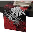 thumbnail image 2 of Burlap Table Runner 18x72 Inch for Party Wedding Banquets Decorations Dining Farmhouse Outdoor Picnics Table,Abstract Red and Black Floral Patterns, 2 of 7