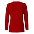 thumbnail image 4 of Penkiiy Shirts for Women Long Sleeve,Letter Print T-Shirt for Women O-Neck Plus Size Casual Summer Blouses Basic Tops XL Red, 4 of 7