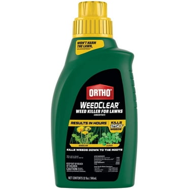 Ortho WeedClear Weed Killer for Lawns Concentrate: Treats up to 16,000 sq. ft., Won't Harm Grass When Used as Directed, Kills Dandelion & Clover, 32 oz.