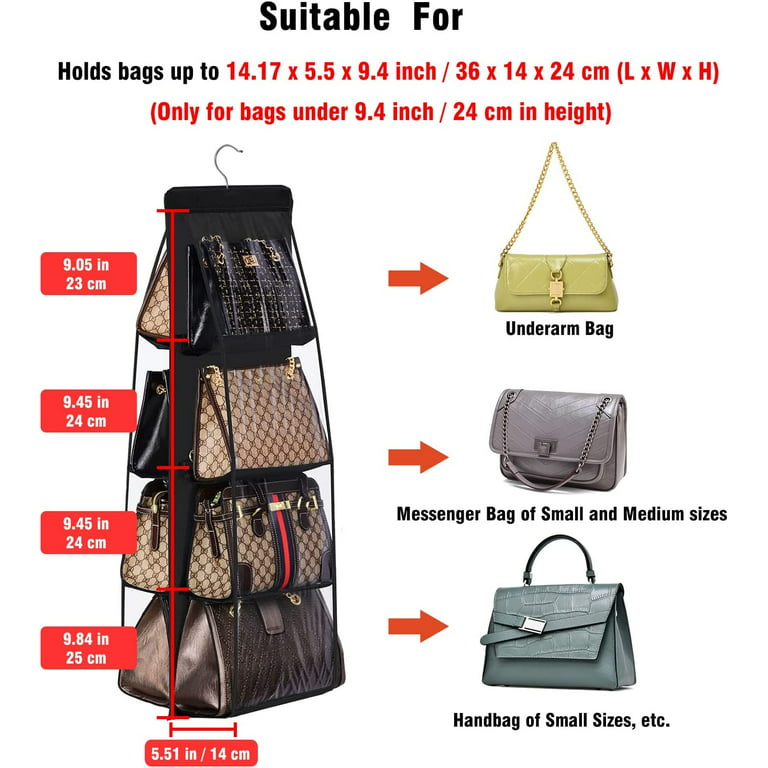 Handbag Hanging Organizer, 8 Pocket Hanging Purse Organizer Handbag Storage  Hanger Oxford Cloth Closet Organizer for Family Closet Bedroom, Foldable