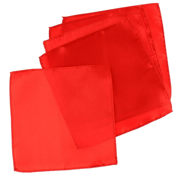 5 Piezas de Bolsillo de Toallas Cuadradas para Bodas rojo