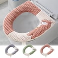 thumbnail image 1 of Sentmoon Toilet Seat Cover Toilet Seat Cushion Household Toilet Seat Cushion General Use Knitted Toilet Seat Cover Season Washable Toilet Seat Cushion O Shape, 1 of 7