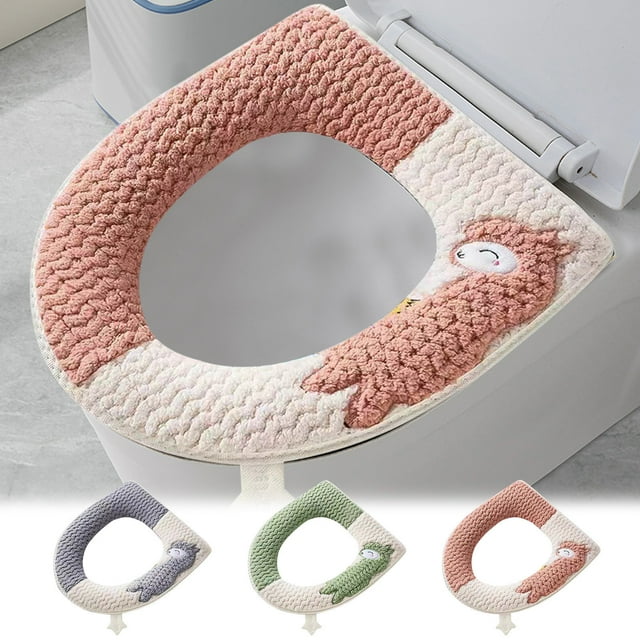 Sentmoon Toilet Seat Cover Toilet Seat Cushion Household Toilet Seat Cushion General Use Knitted Toilet Seat Cover Season Washable Toilet Seat Cushion O Shape