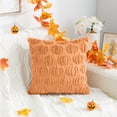 thumbnail image 2 of Bisitoy Pillow Covers 1Pc Throw Pillow Covers 18x18 Plush Pumpkin Halloween Fall Decor for Couch Sofa Living Room (Khaki), 2 of 4