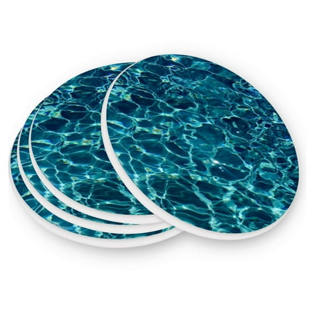 

Round Coasters Modern Style Ceramic Coaster Waterproof and Durable Drink Coaster Coasters set of 4 Customizable Coasters 1pc Shinning Water Ripple