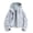 Blue, variant on Womens Cropped Rain Jacket Lightweight Waterproof Breathable Drawstring Hood Zip Up Adjustable Cuffs Windbreaker with Zipper Pockets Purple L