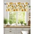 thumbnail image 2 of Watercolor Sunflowers Valances for Windows Yellow Green Leaf Vintage Country Valance Rod Pocket Light Filtering Short Window Treatments Curtains for Kitchen Bathroom Living Room Bedroom, 42 x 12 Inch, 2 of 7