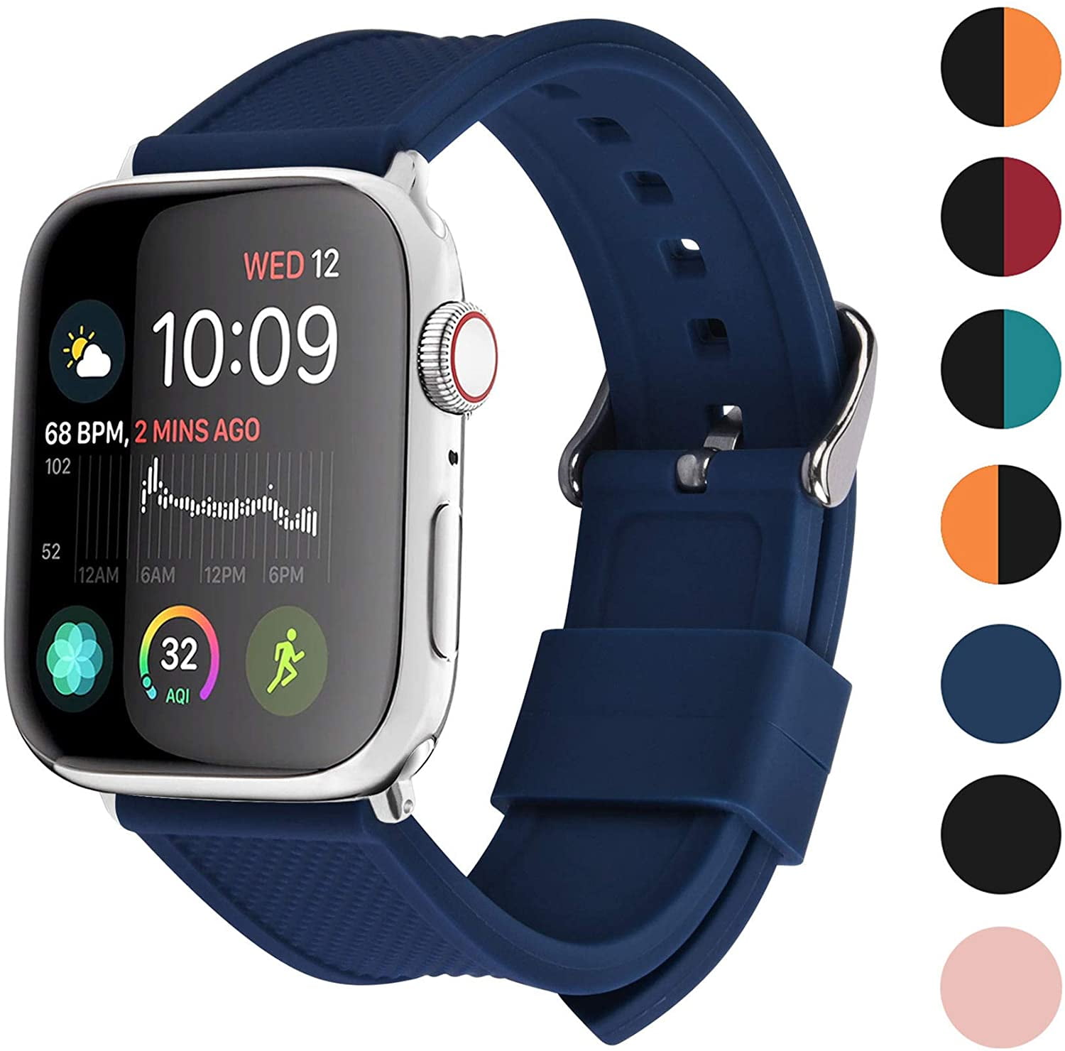 Silicone Apple Watch Band Compatible Apple Watch Series 5/4/3/2/1, Fullmosa  7 Colors Rainbow Soft Rubber Apple Watch | Walmart Canada