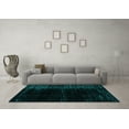 thumbnail image 3 of Ahgly Company Indoor Round Abstract Turquoise Blue Modern Area Rugs, 5' Round, 3 of 4