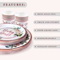 thumbnail image 6 of Baby Shower Party Decorations, Tableware Paper Plates, Napkins, Cups, 25 Servings With Rose Gold Foil Printed Flowers, 6 of 8