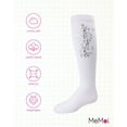 thumbnail image 6 of MeMoi Foil and Foliage Cotton Blend Knee Socks - Girls - Female, 6, White, 6 of 7