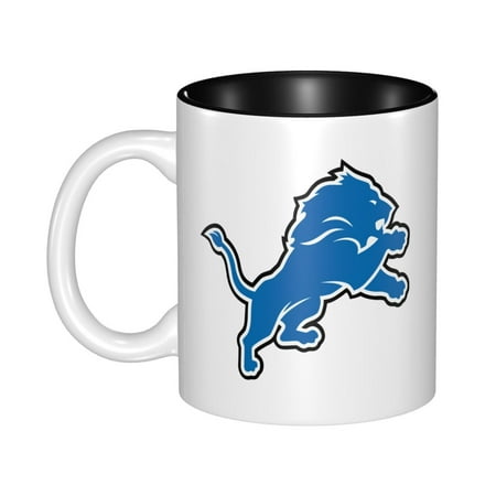 

Detroit_Lions 11 Oz Originality Coffee Mugs Large Water Mugs With Handle Porcelain Coffee Cup Thank You Gifts For Mom Dad And Friends Black