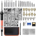 thumbnail image 1 of Kit para quemar leña, herramienta para quemar leña con soldador, 54 piezas, temperatura ajustable para estufa de leña con juego de soldador, pluma para quemar madera con pirograbad, 1 of 5