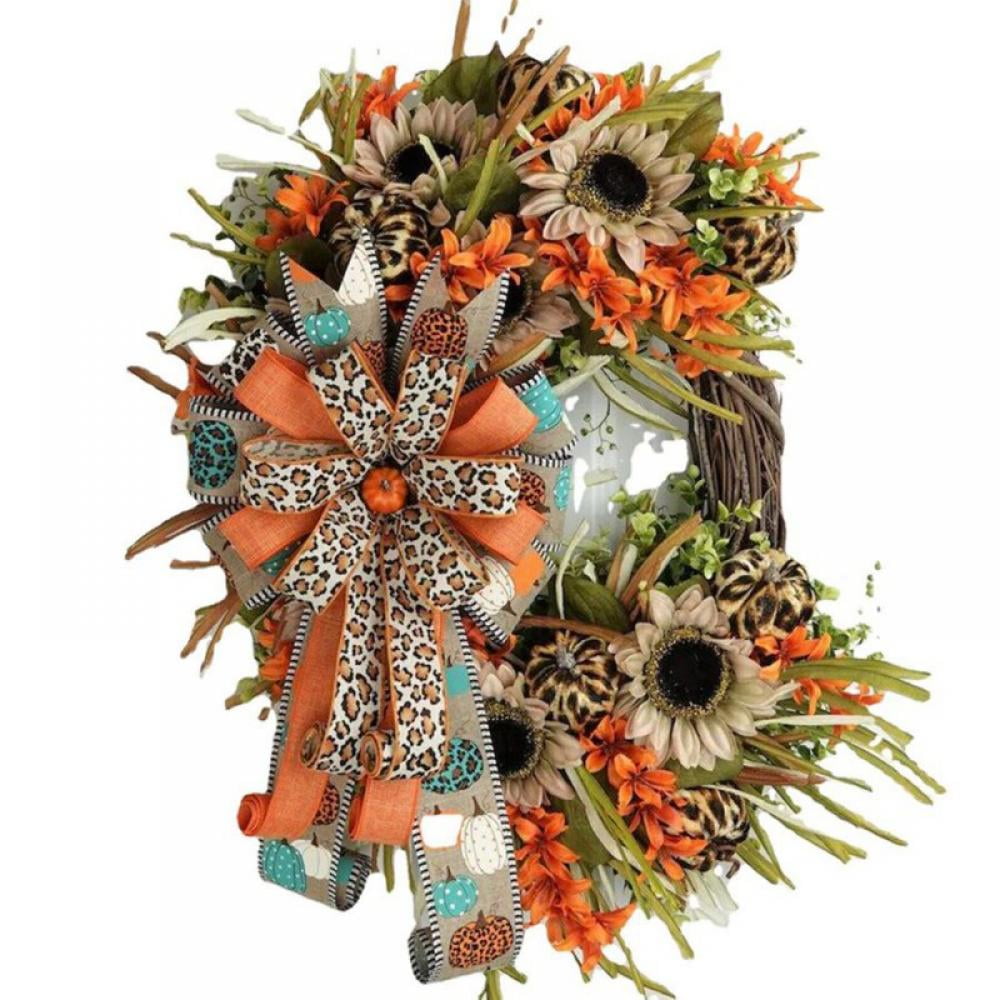 Peyan Fall Sunflower Wreath Artificial Fall Wreaths for Front Door for Autumn Thanksgiving Harvest Festival Decorations Indoor and Outdoor