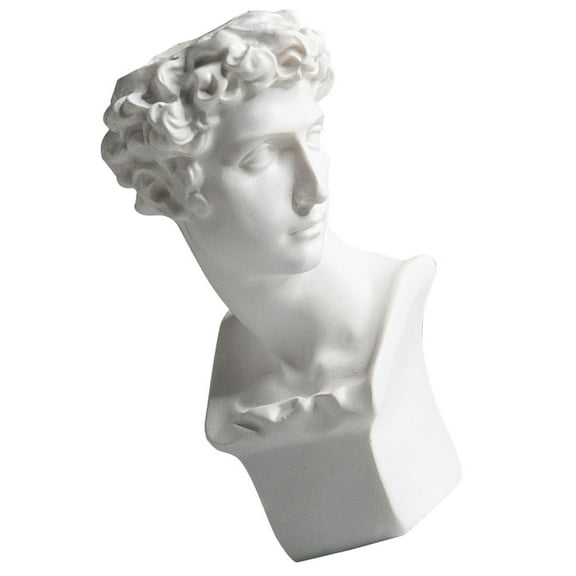 EXHUMKY David Statue Pen Holder White Resin Multifunctional Pencil Pot Makeup Brush Organizer Home Office Decor