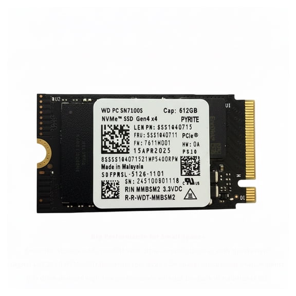 Western Digital PC SN7100S NVMe SSD Solid State Drive 2242 512GB Gen 4x4 SDFPMSL-512G-1101