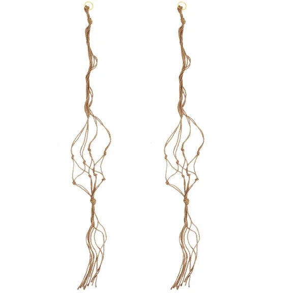 ELVY- 2 Pcs Plant Hanger Jute Basket Hanging Net Bag Planter Hangers Indoor/Outdoor