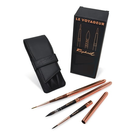 UPC: 3046451875498 | Raphael Le Voyageur 3-Brush Travel Set Black Wallet