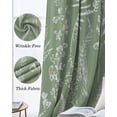 thumbnail image 3 of Sage Green Botanical Blackout Curtains for Bedroom Living Room Darkening Curtains 96 Inches Long Farmhouse Country Leaves Plant Window Curtain 2 Panels Set Window Treatment Grommet Drapes 52"x96", 3 of 9