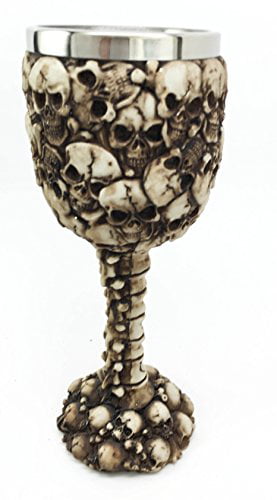 Ebros Day of The Dead Ossuary Distorted Shrieking Ghost Skull Wine Goblet 7oz Wine Chalice As Kitchen Decorative Halloween Party Centerpiece Accessory 