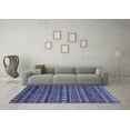 thumbnail image 3 of Ahgly Company Machine Washable Indoor Rectangle Oriental Blue Modern Area Rugs, 2' x 5', 3 of 4