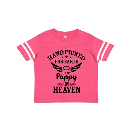 

Inktastic Handpicked for Earth by My Pappy in Heaven with Angel Wings Gift Toddler Boy or Toddler Girl T-Shirt