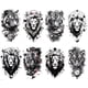 thumbnail image 1 of Tatuajes realistas Hugtrwg pegatinas Arte temporal 8 Piezas brazo Animal León Tigre Patrones Exóticos, 1 of 9