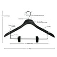 thumbnail image 2 of Nahanco 17" NAHANCO Slimline Wooden Suit Hanger With Clips - Low Gloss Black W/Black, 2 of 6