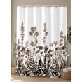 thumbnail image 4 of Fsddascl Brown Flowers Shower Curtain Set - Extra Long 72" x 96" Washable Bathtub Curtain with 12 Hooks, Vintage Country Spring Wild Floral Herbs Waterproof Fabric Stall Shower Curtains for Bathroom, 4 of 6