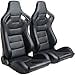 thumbnail image 3 of WIILAYOK 2 Pack Racing Seats, Universal PVC Leather Racing Bucket Seats Sport Pair Adjustable Seats with Sliders, Black and Blue Stitching, 3 of 4