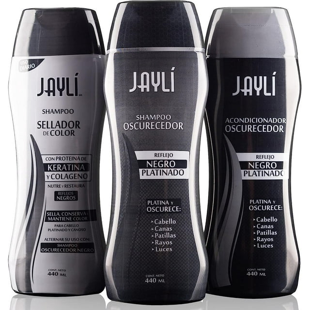3 Pack Matizador Negro Plata Jayli Shampoo Sellador Acondicionador Oscurecedor