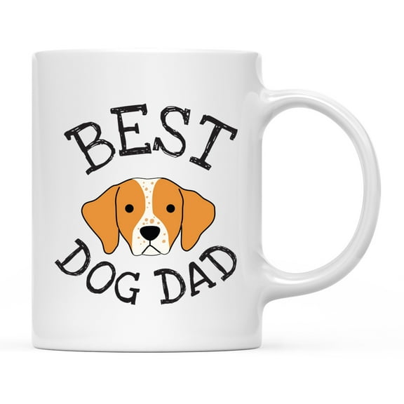 Koyal Wholesale Best Dog Dad Ceramic Coffee Mug, Brittany Spaniel