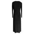 thumbnail image 5 of Aihuaihua Lounge Sets for Women 2 Piece Long Sleeve Crew Neck Slit Dresses and Pants Loungewear Sets Soft Matching Sets Sweatsuits Black, 5 of 6