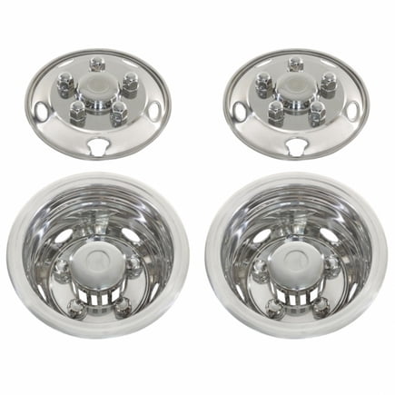 United Pacific 20102 Wheel Cover Set, 16", Stainless, For Toyota Coaster