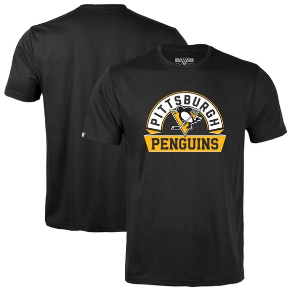 Youth Levelwear Black Pittsburgh Penguins Little Richmond Banner Arch T-Shirt