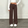 thumbnail image 2 of Rvasteizo Girls Fall Winter Sweatpants Versatile Elastic Waist Straight Leg Solid Long Pants 9 Years, 2 of 5