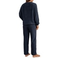 thumbnail image 3 of Liacowi Women Plush Pajamas Sets 2 Piece Sherpa Outfit Warm Fuzzy Round Neck Sweatshirt Tops and Plush Trousers, 3 of 7