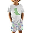 thumbnail image 3 of Hienoo Little Boys Casual Summer Outfits Dinosaur Graphic Short Sleeve Tshirt & Shorts Set, 3 of 3
