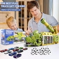 thumbnail image 6 of Dinosaur Truck Toys with Ejection Shooting Game PETSCOOL Triceratops Car Playset and Foldable Storage Garage for Kids Aged 3 To 12, 6 of 7