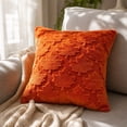 thumbnail image 2 of SLYNSHome Fall Throw Pillow with Insert,Orange Embossed Maple Leaf 45x45 cm Soft Plush Cushion, Autumn Decorative Pillow for Sofa Couch Living Room Thanksgiving Home Decor, 2 of 7